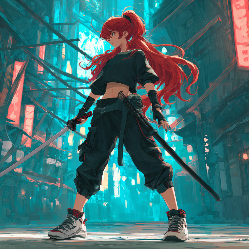 Midjourney创作的女战士